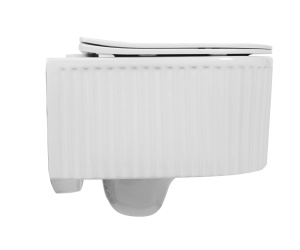 Set vas WC suspendat alb texturat cu capac soft close - Img 5