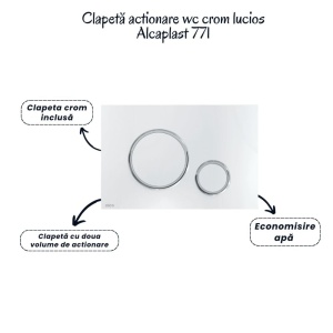 Set vas wc suspendat rimless cu capac soft close Alice, rezervor incastrat si clapeta crom lucios Alcaplast - Img 5