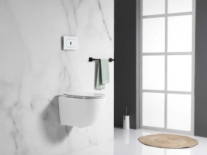 Set vas wc vortex suspendat, Rotund, Foglia Oslo si capac softclose alb - Img 3