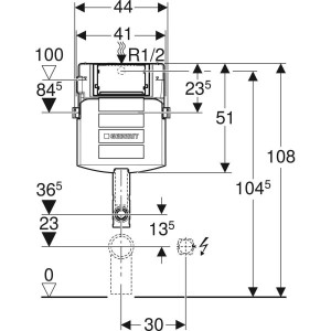 SISTEM INSTALARE CU REZERVOR GEBERIT 12 CM UP 320 CAL. I - Img 2