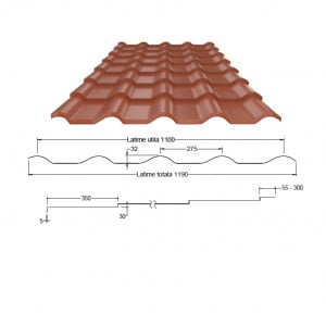 Tigla metalica Metigla Mira Lucios PVDF 0.55 mm - Img 3