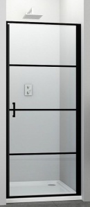 Usa batanta Sanotechnik Elite black grid, cu serigrafie ceramica, 80 cm