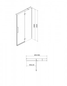 Usa dus pivotanta Cersanit Crea 90 cm, dreapta, crom - Img 5