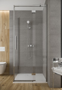 Usa dus pivotanta Cersanit Crea 90 cm, dreapta, crom