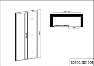 Usa glisanta Sanotechnik Elite crom, cu sistem de inchidere soft close, 100 cm - Img 5
