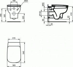VAS WC ESEDRA SUSPENDAT 54.5X36.5,FIXARE COMPLET ASCUNSA - Img 4