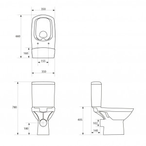 Vas wc pe pardoseala Cersanit Carina compact 481 CleanOn cu rezervor 3/5L si capac duroplast - Img 4