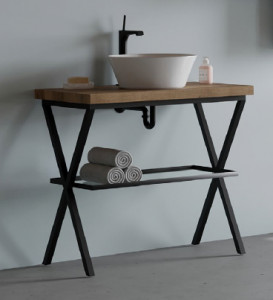Blat pentru lavoar baie Savini Due Linea 2801/23, PAL, stejar, 80 x 46 cm - Img 5