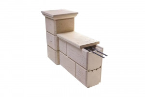 Boltar din beton pentru gard Star Stone Traverstone Block 30x30x20 cm, white - Img 3