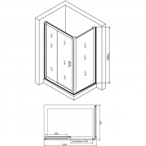Cabina dus dreptunghiulara Belform Clear, usa culisanta, 120x90 cm, crom - Img 2