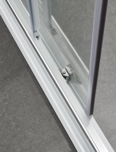 Cabina dus dreptunghiulara crom Belform Clear cu usa glisanta 100x80 cm - Img 3