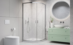 Cabina dus semirotunda Radaway Alienta A, usi culisante, 90x90 cm - Img 8