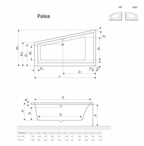Cada baie asimetrica Radaway Palea 170x100cm, acril, orientare stanga - Img 3