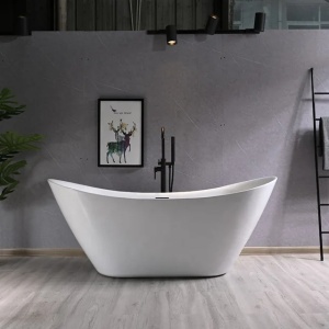 Cada baie freestanding Bella Foglia slim, 170x77 cm, alb lucios