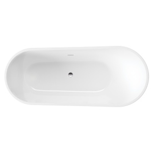Cada baie freestanding Foglia Diva, cu preaplin, 150x75 cm, alb - Img 3