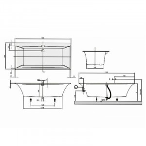 Cada baie rectangulara Villeroy&Boch Squaro Edge 12, quaryl, 190x90 cm - Img 4