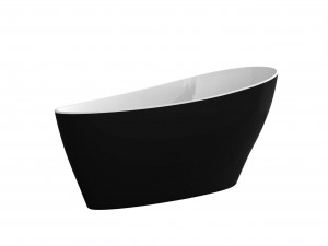 Cada freestanding compozit Besco Keya alb-negru 165x70 cm - Img 3