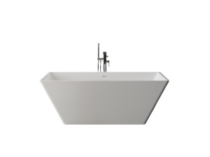 Cada freestanding dreptunghiulara, compozit alb mat, interior lucios, 168x82.9x60.5 cm, Foglia Imperia - Img 2