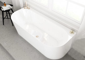 Cada freestanding Miraggio Bali, compozit, 170x75 cm alb lucios - Img 2