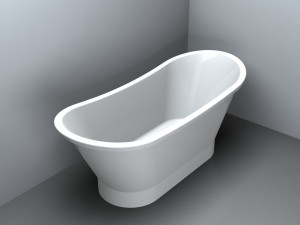 Cada freestanding Miraggio Charlotte compozit 160x66 cm alb lucios