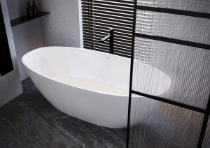 Cada freestanding Miraggio Mateo, compozit, 180x87 cm alb lucios - Img 3