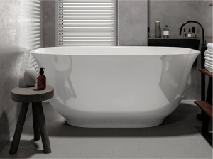 Cada freestanding Miraggio Santorini compozit 165x80 cm alb lucios