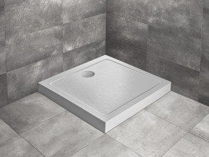 Cadita dus patrata Radaway Doros C Compact Stone White 90x90 cm