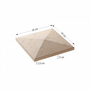 Capac stalp gard Star Stone Roma, 35x35x5 cm, smoke - Img 3