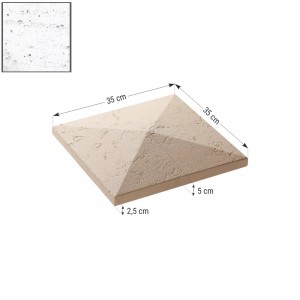 Capac stalp gard Star Stone Roma, 35x35x5 cm, white - Img 3