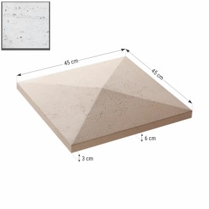 Capac stalp gard Star Stone Roma, 45x45x6 cm, silver - Img 3