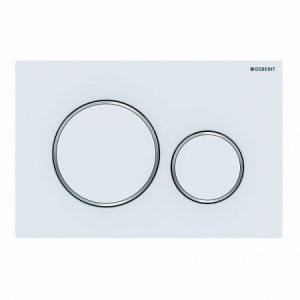 Clapeta actionare Geberit Sigma 20 Alb Mat Lacuit-Crom - Img 1