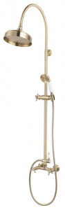 Coloana de dus FDESIGN Lacrima cu baterie dubla comanda, bronz - Img 1
