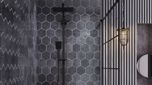 Coloana de dus FDESIGN Origio cu baterie monocomanda, negru mat - Img 2