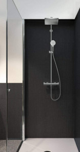 Coloana de dus Hansgrohe Crometta E240 cu baterie termostatata si pipa cada, crom - Img 2