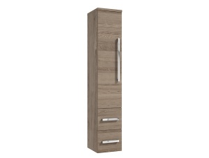 COLOANA MOBILIER GRANADA, 30,2X33X163.2 CM, O USA REVERSIBILA SI DOUA SERTARE SOFT-CLOSE, MANERE CROM, ALB NUC ROCKFORD - Img 3