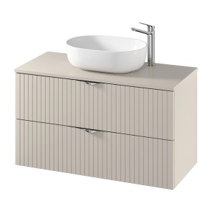 Dulap baie suspendat Cersanit Tirso 100 cm pentru lavoar, MDF, casmir mat - Img 2