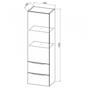 Dulap tip coloana Kolpasan Tara, 1 usa si 2 sertare, 45x150 cm, craft wood - Img 4