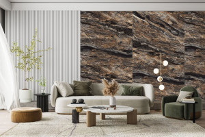 Gresie Fossil Nero High gloss 80x160 cm - Img 4