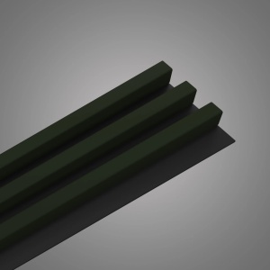 Lamele decorative Stegu Linea Slim, Mdf, 2650x150x30 mm, botanic-negru