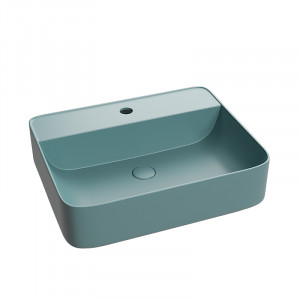 Lavoar baie dreptunghiular pe blat Golar 50x40x14cm, verde mat