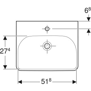 LAVOAR GEBERIT SMYLE SQUARE 55X44 CU ORIFICIU BATERIE SI PREPLIN - Img 2