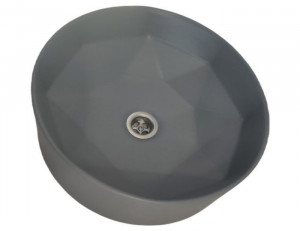 Lavoar pe blat Art Basin E5022GY 41x41x15 cm, gri grafit - Img 2