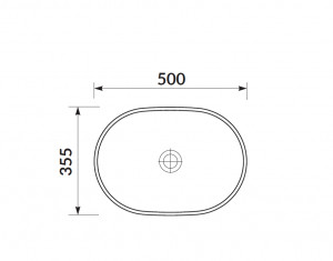Lavoar pe blat Cersanit Moduo, oval, 50x35.5x15 cm, alb - Img 4