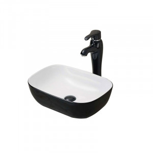 Lavoar pe blat Fluminia Crius 45.5x32x13.5 cm, negru&alb