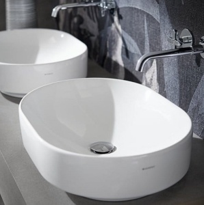 LAVOAR PE BLAT GEBERIT VARIFORM ELIPTIC 55X40, FARA PREAPLIN, ALB - Img 5