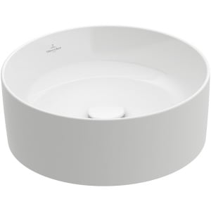 Lavoar pe blat Villeroy&Boch Collaro, diametrul de 40 cm, alb lucios