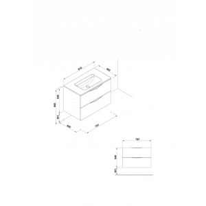 MOBILIER AGATA 79.7X45.3 ALB, 2 SERTARE + LAVOAR EMMA - Img 5