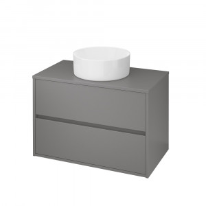 Mobilier cu blat pentru lavoar Cersanit Crea 80 cm, gri mat
