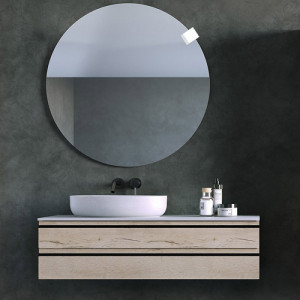 Mobilier suspendat Kolpasan Alexis cu blat alb pentru lavoar, 120 cm, Craft Wood