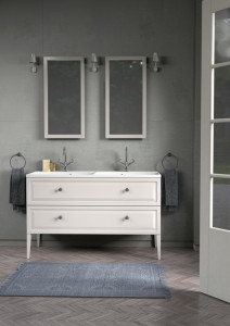 Mobilier suspendat Oristo Montebianco cu lavoar Amelia, 120 cm, alb mat - Img 2